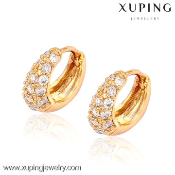 28784- Boucles d&#39;oreilles Xuping Fashion Hoop avec plaqué or 18 carats pour femme